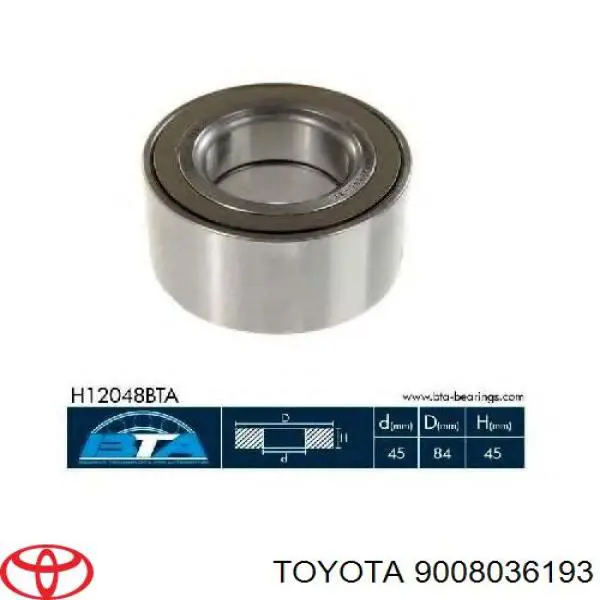 Купити 9008036193 Toyota Підшипник ступиці передньої