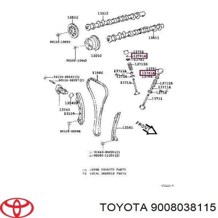 Сухар клапану Toyota 9008038115 ціна, від 1.27 USD