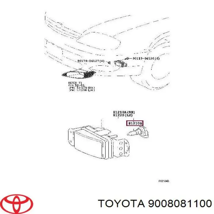 Лампочка противотуманной фари Toyota Corolla (E12U) (Тойота Королла)