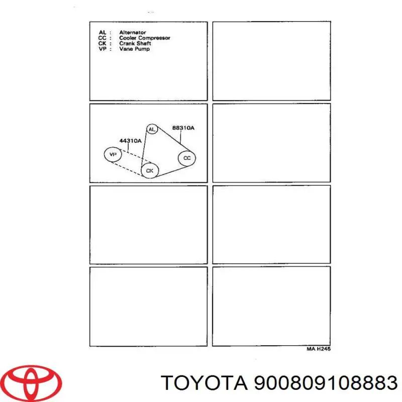 Ремінь генератора 900809108883 Toyota