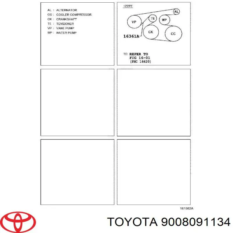 9008091134 Toyota ремінь приводний, агрегатів