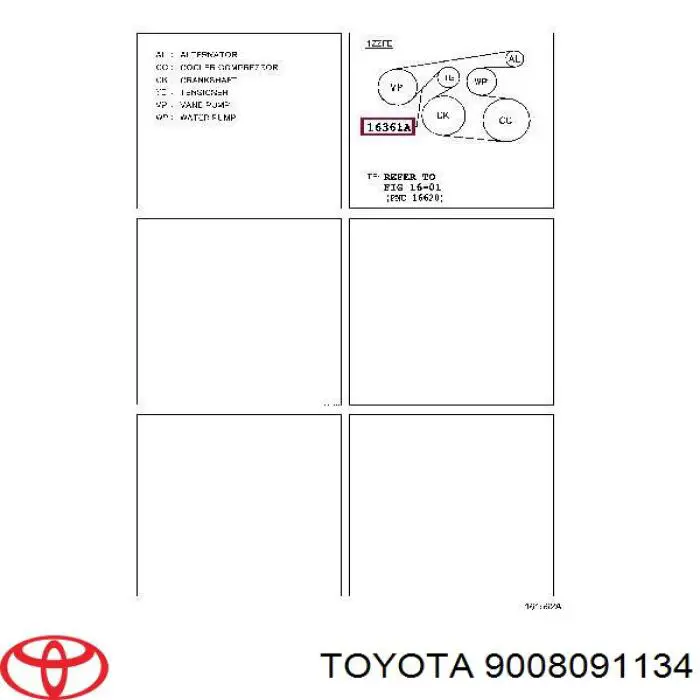 Клиновий ремінь Toyota 9008091134 ціна, від 16.82 USD