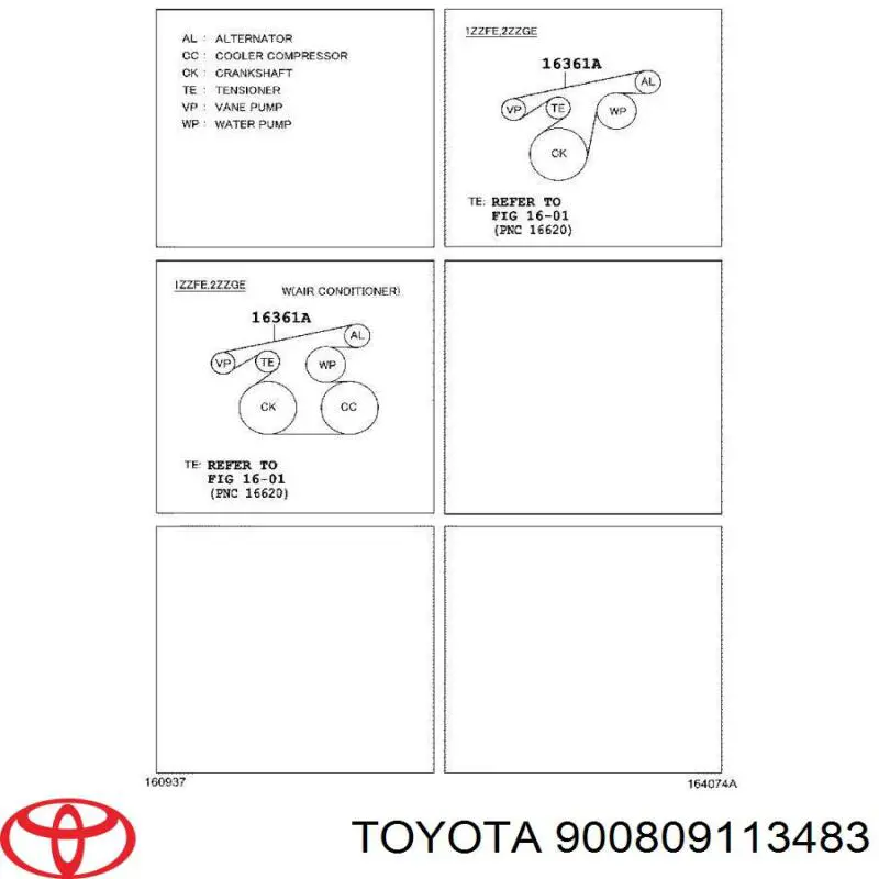 900809113483 Toyota ремінь приводний, агрегатів