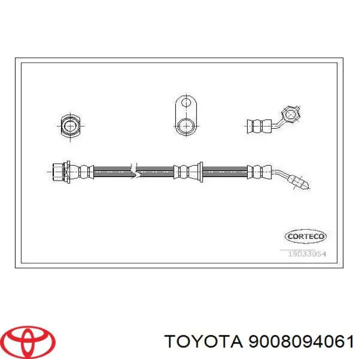 9008094061 Toyota шланг гальмівний передній, лівий
