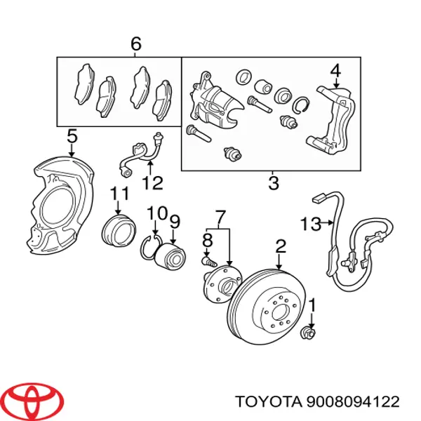 Купити 9008094122 Toyota Шланг гальмівний передній, лівий