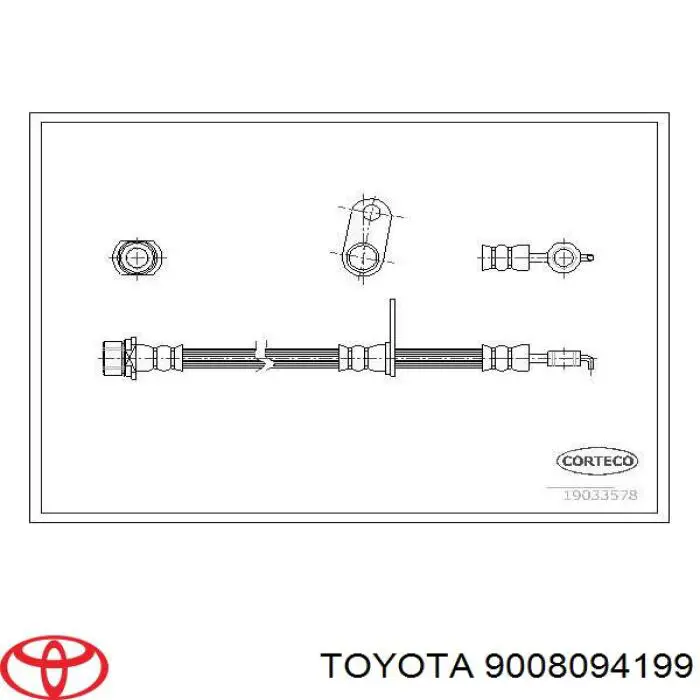 Купити 9008094199 Toyota Шланг гальмівний задній, правий