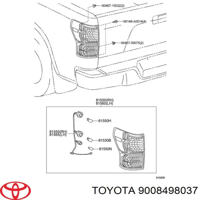Купити 9008498037 Toyota Лампочка стоп сигналу заднього ліхтаря