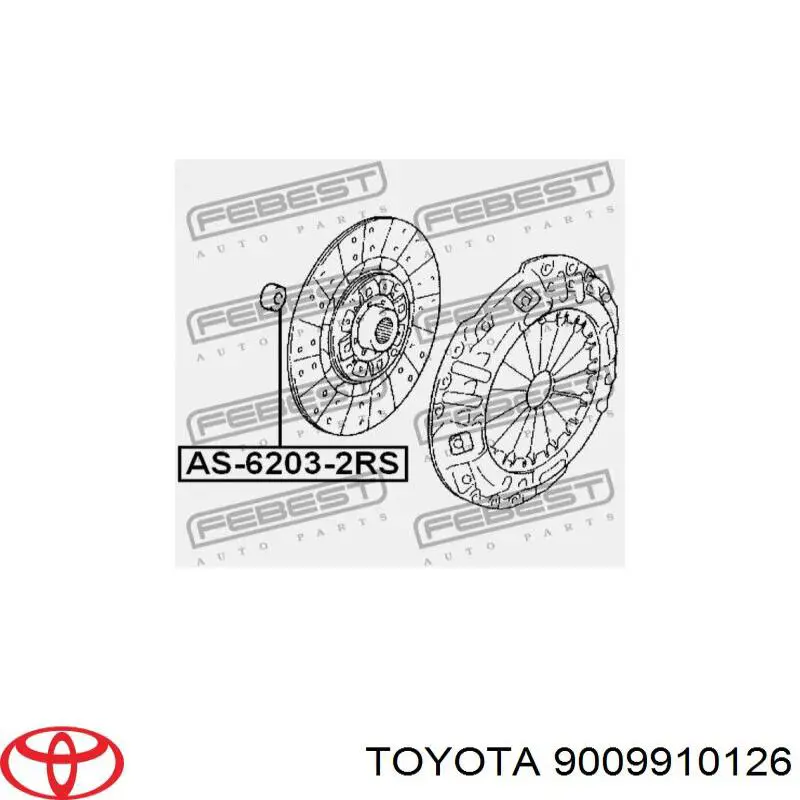 9009910126 Toyota опорний підшипник первинного валу кпп (центрирующий підшипник маховика)