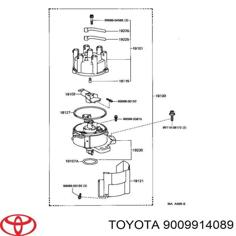 9009914089 Toyota кільце ущільнювача трамблера