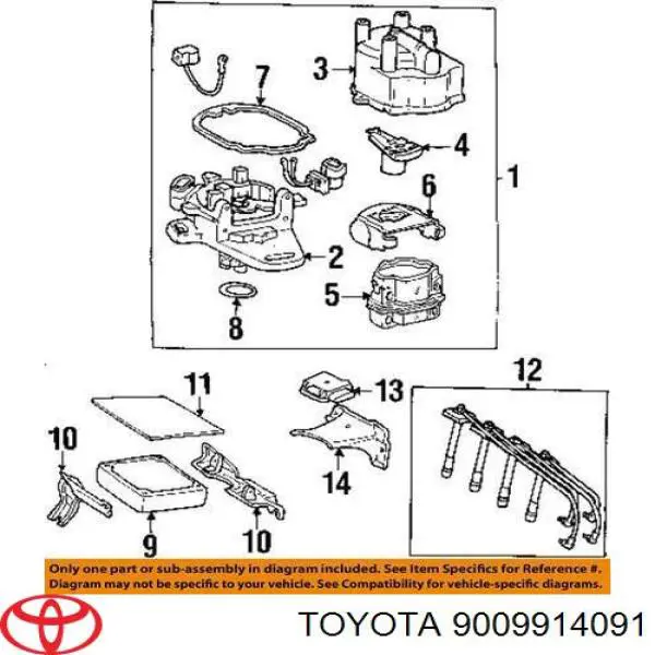 Купити 9009914091 Toyota Кільце ущільнювача трамблера