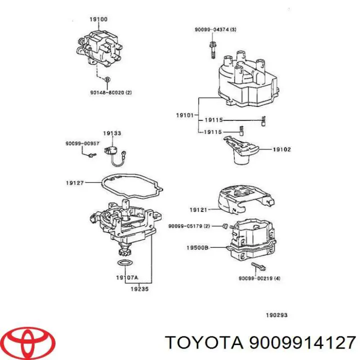 Кільце ущільнювача трамблера 9009914127 Toyota