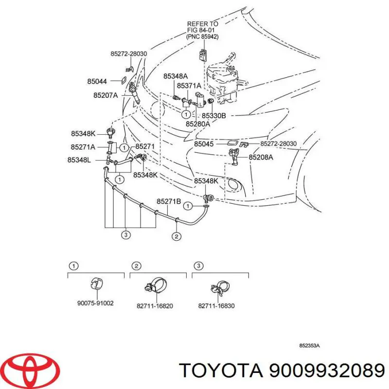 Купити 9009932089 Toyota Ущільнююче кільце насоса омивача