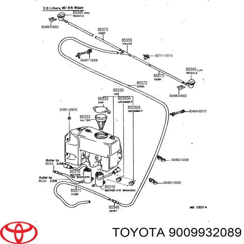 9009932089 Toyota ущільнююче кільце насоса омивача