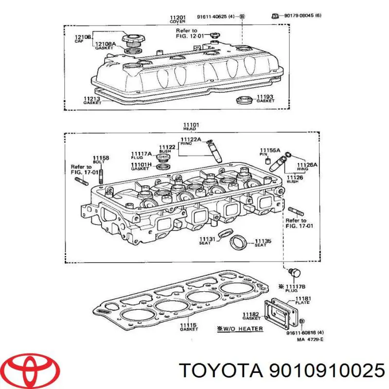 Болт головки блока циліндрів, ГБЦ Toyota 9010910025 ціна, від 3.05 USD