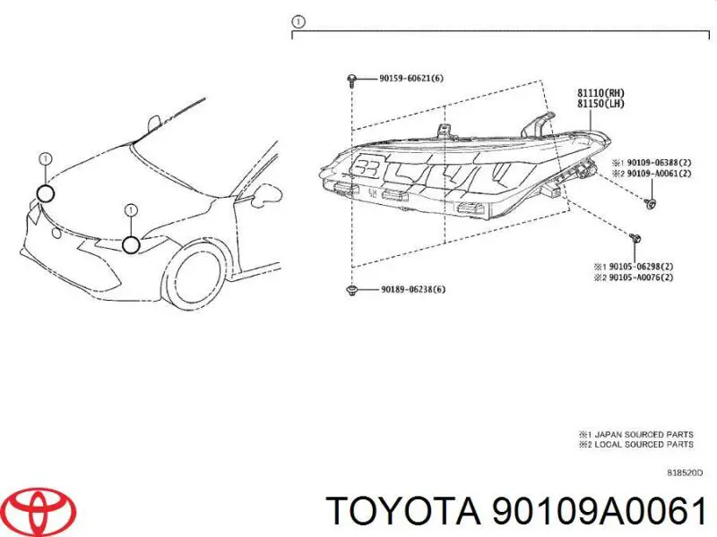  90109A0061 Toyota