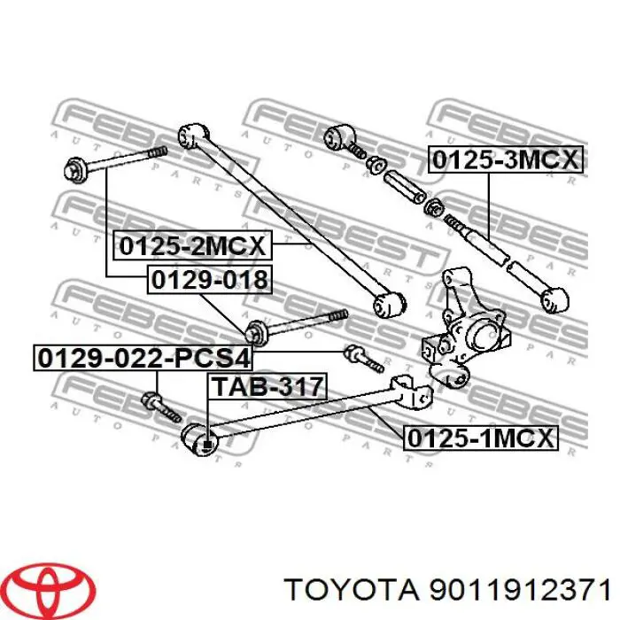 Купити 9011912371 Toyota Болт кріплення заднього розвальний важеля, зовнішній