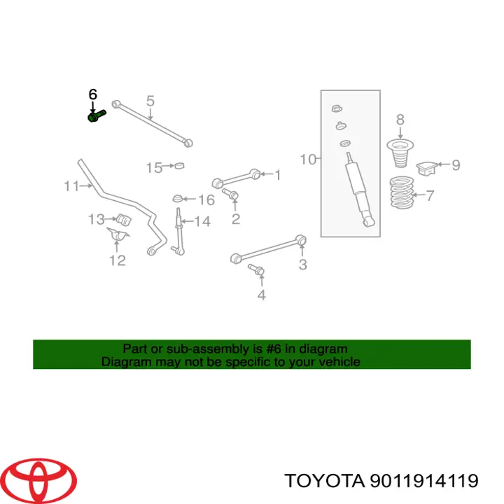 Болт переднього важеля, нижнього Toyota 9011914119 ціна, від 4.62 USD