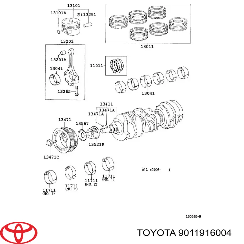 Болт колінвалу Toyota Avalon (GSX30) (Тойота Авалон)