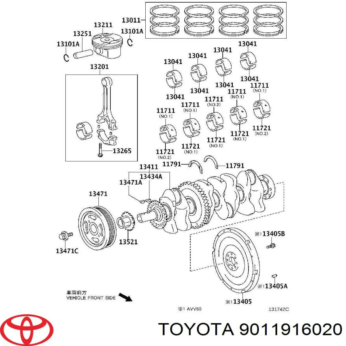 9011916020 Toyota Болт коленвала