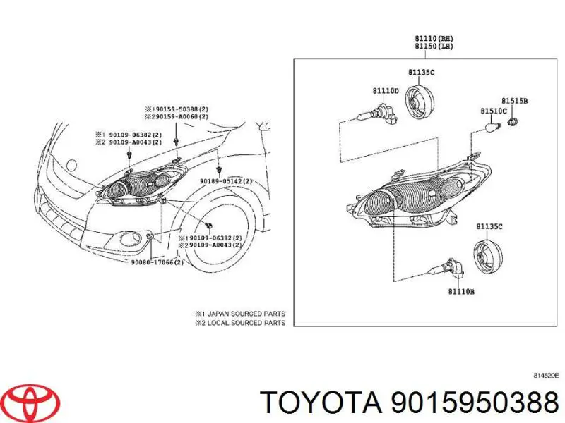  Toyota 9015950388 ціна, від 0.61 USD