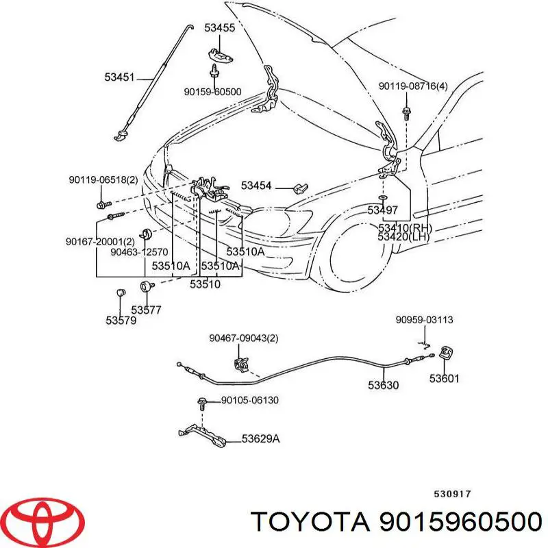 9015960500 Toyota Кліпса кріплення накладок порогів