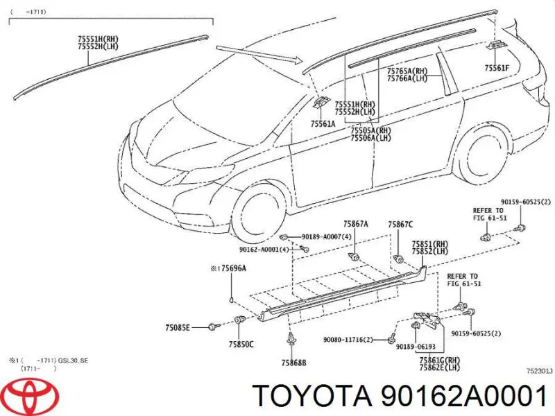  90162A0001 Toyota