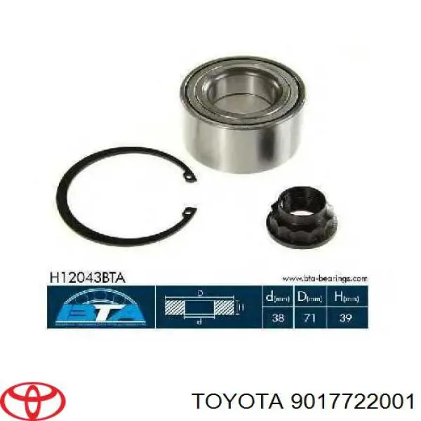9017722001 Toyota Гайка піввісі передньої
