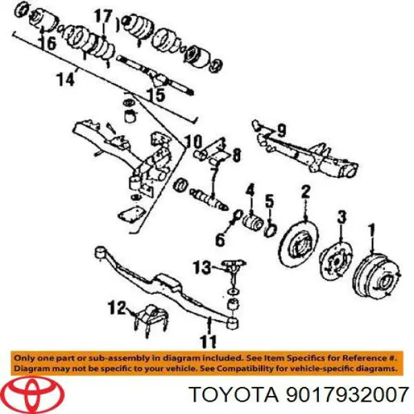 Гайка маточини передньої Toyota 9017932007 ціна, від 4.70 USD