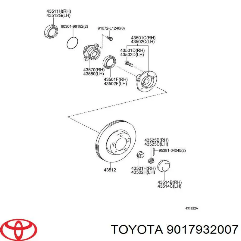 Гайка на Toyota Land Cruiser J200