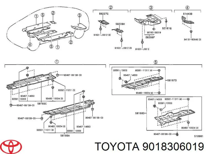 Кліпса кріплення бризковика Toyota 9018306019 ціна, від 0.67 USD