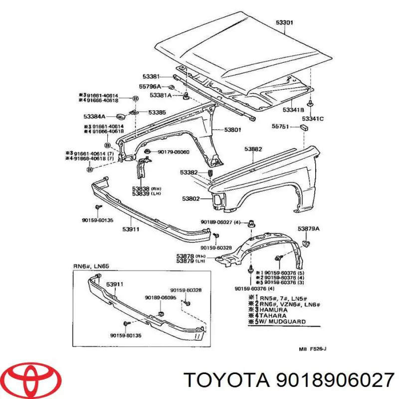 Пістон (кліп) кріплення підкрилки переднього крила Toyota 9018906027 ціна, від 0.44 USD