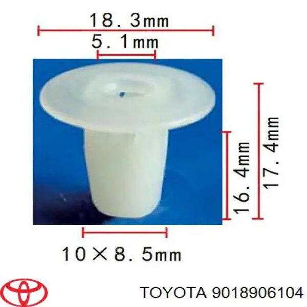 Пістон (кліп) кріплення підкрилки переднього крила 9018906104 Toyota