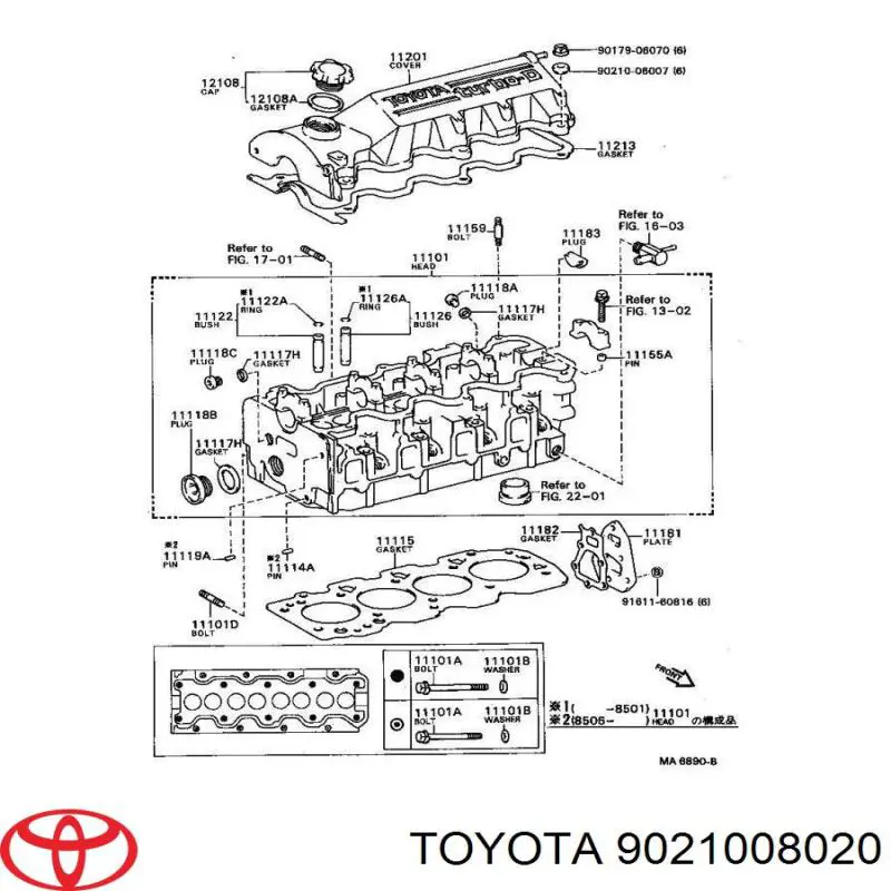 9021008020 Toyota шайба болта головки блоку (гбц)