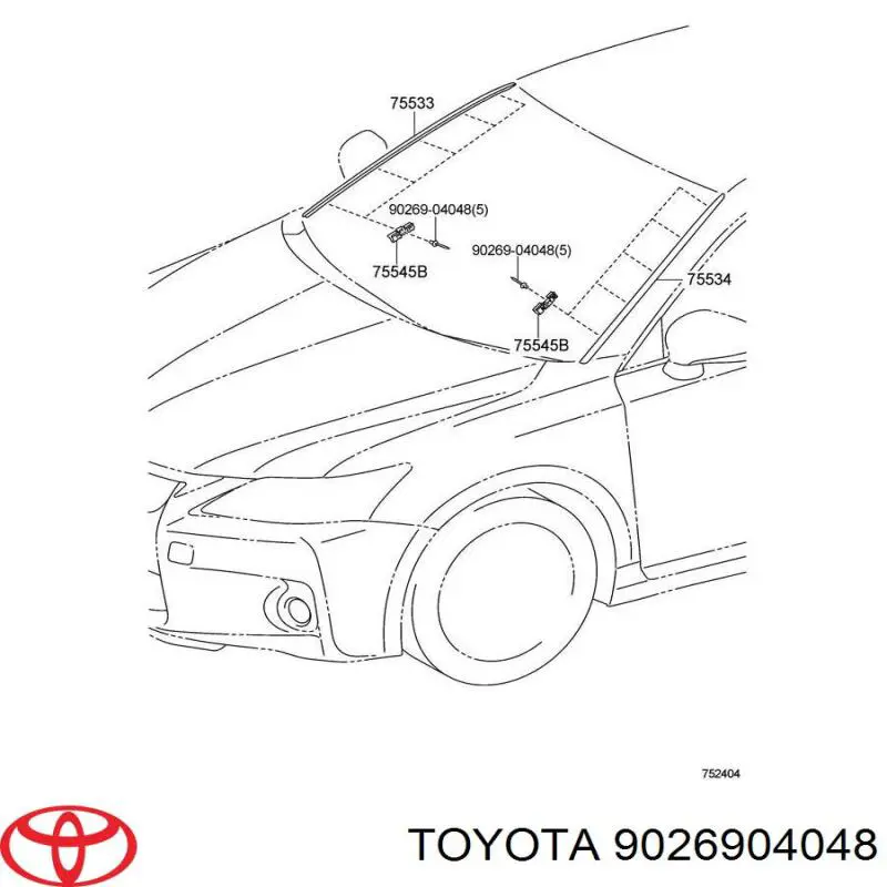 Купити 9026904048 Toyota Вікно вітрове