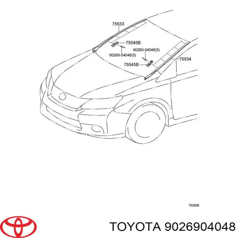 9026904048 Toyota Автомобільне скло