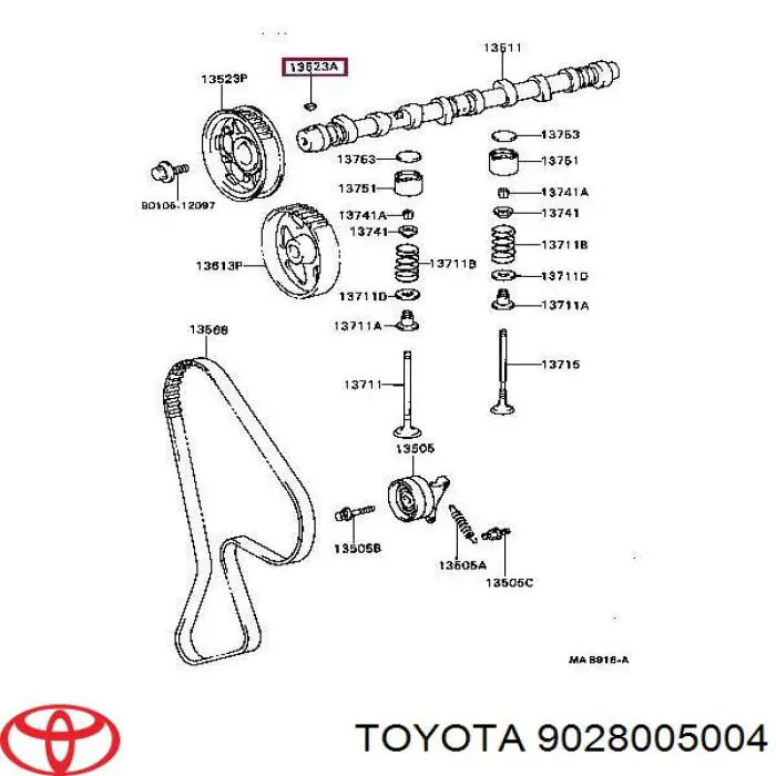 Шпонка шестерні розподільного валу Toyota Carina E (T19) (Тойота Каріна)
