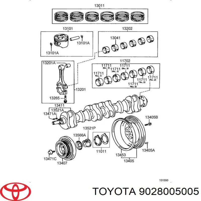 Шпонка коленвала Toyota 9028005005 ціна, від 0.96 USD