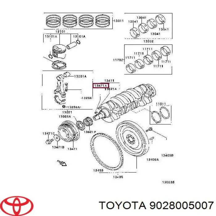 9028005007 Toyota Шпонка коленвала