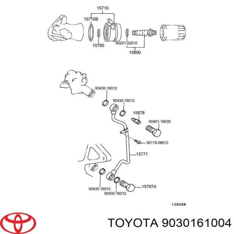 Прокладка радіатора масляного Toyota 9030161004 ціна, від 3.44 USD