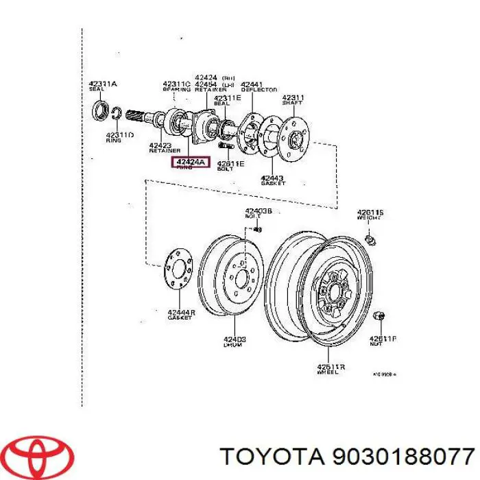 Кільце маточини на Toyota Hiace (H5)