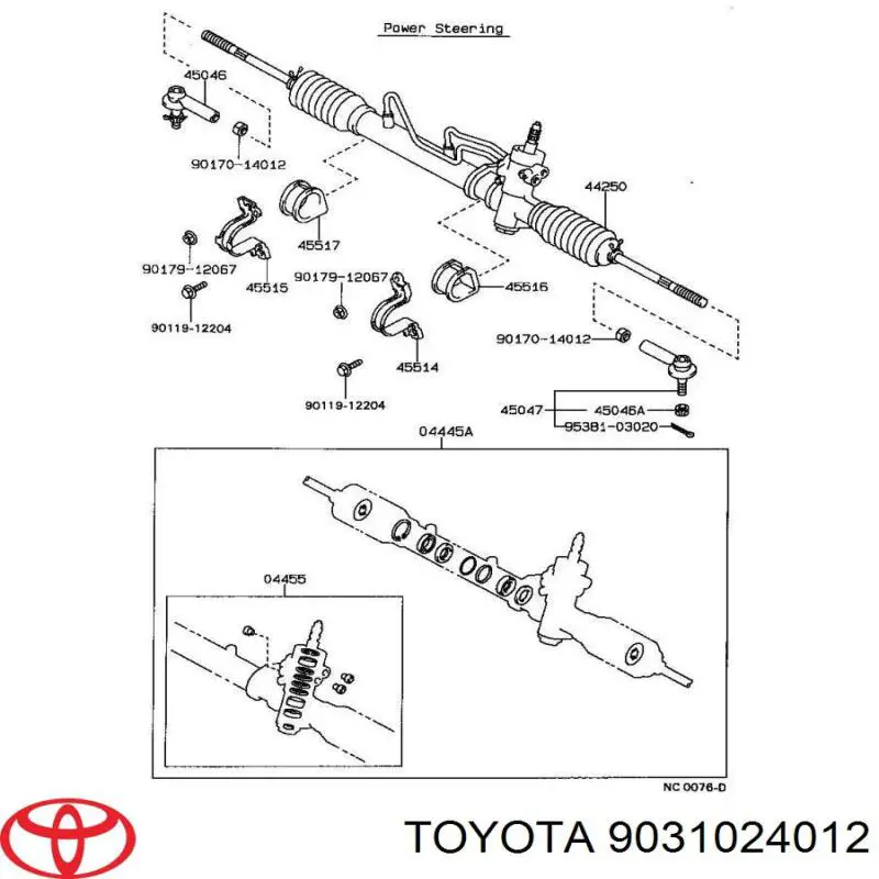Сальник рульового редуктора Toyota 9031024012 ціна, від 2.90 USD