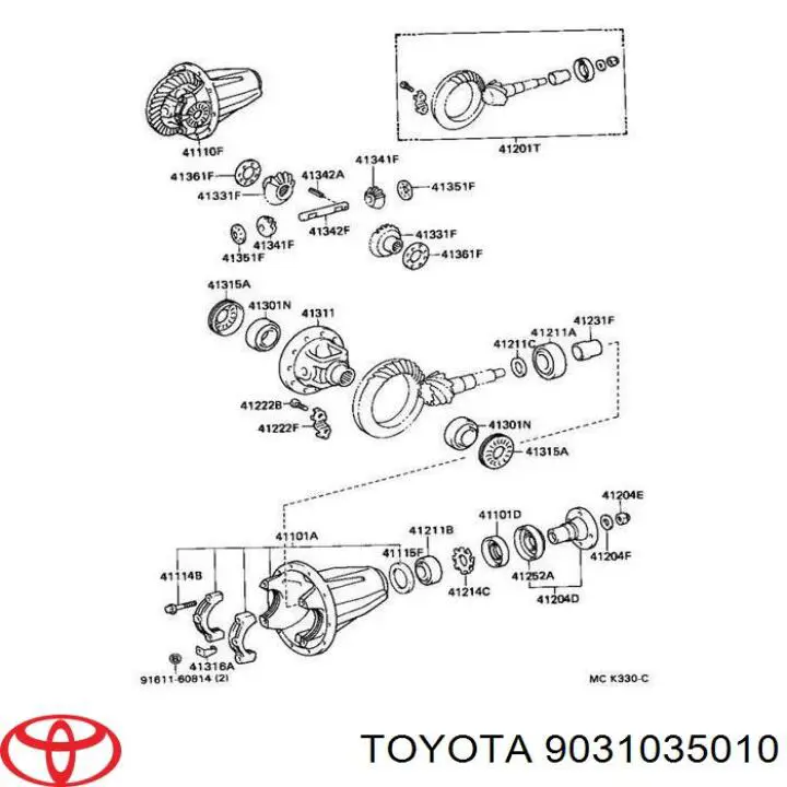 Сальник півосі переднього моста Toyota 9031035010 ціна, від 5.03 USD