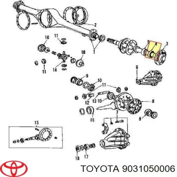 Сальник піввісі заднього моста, внутрішній Toyota 9031050005 ціна, від 4.48 USD