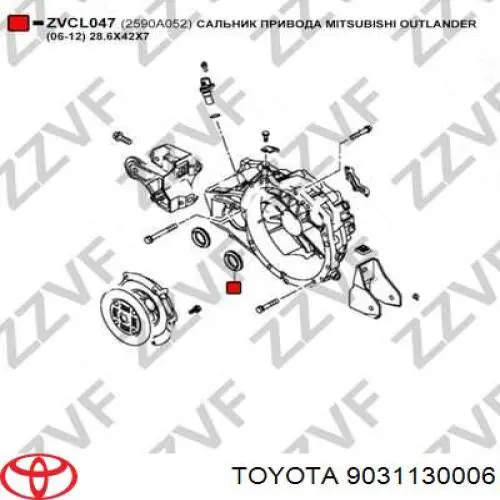 Сальник коленвала двигуна, передній Toyota 9031130006 ціна, від 2.71 USD
