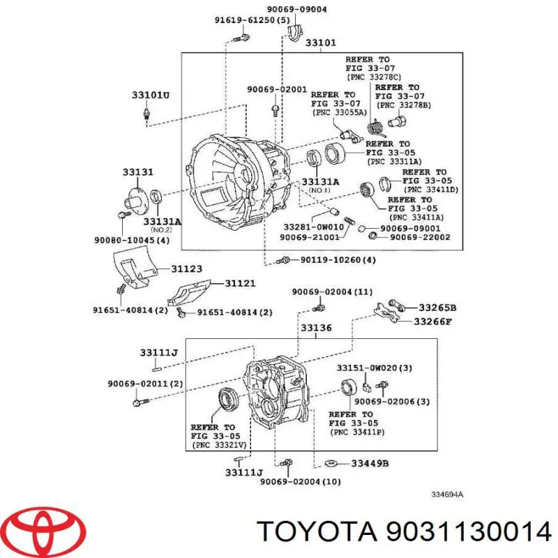 Сальник АКПП/КПП, вхідного/первинного валу Toyota Previa (TCR1, TCR2) (Тойота Превія)