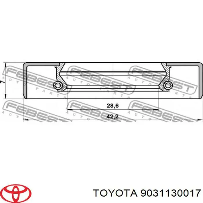 Сальник коленвала двигуна, передній Toyota 9031130017 ціна, від 3.96 USD