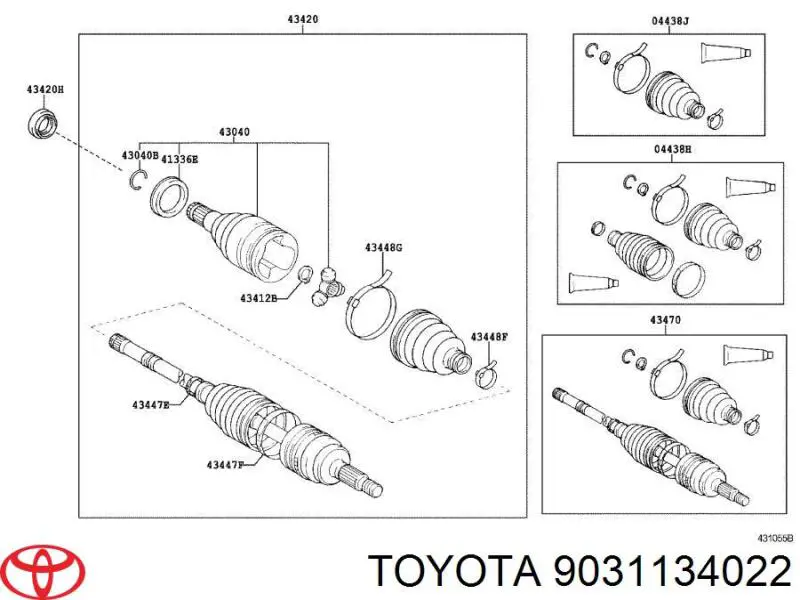 Сальник піввісі переднього моста, лівої Toyota 9031134022 ціна, від 3.73 USD