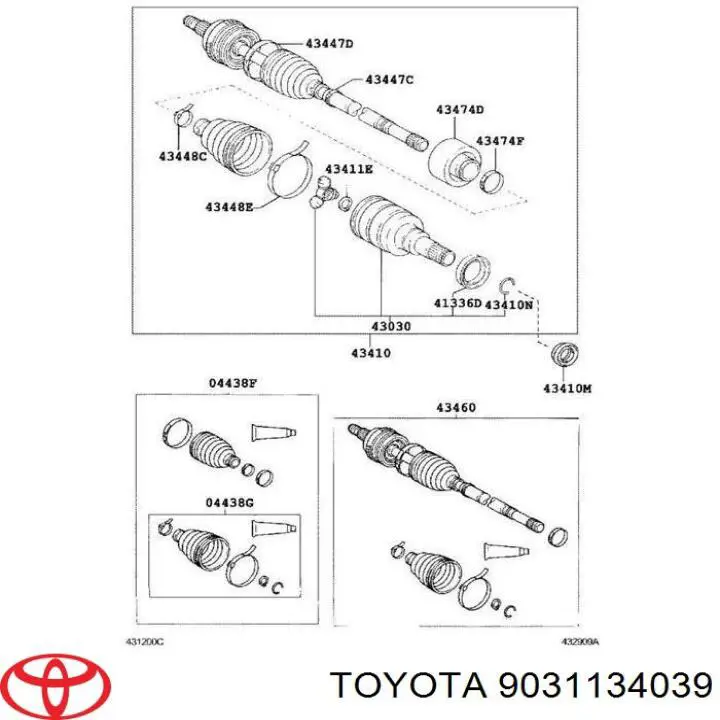 Сальник піввісі переднього моста, правою Toyota 9031134039 ціна, від 4.96 USD