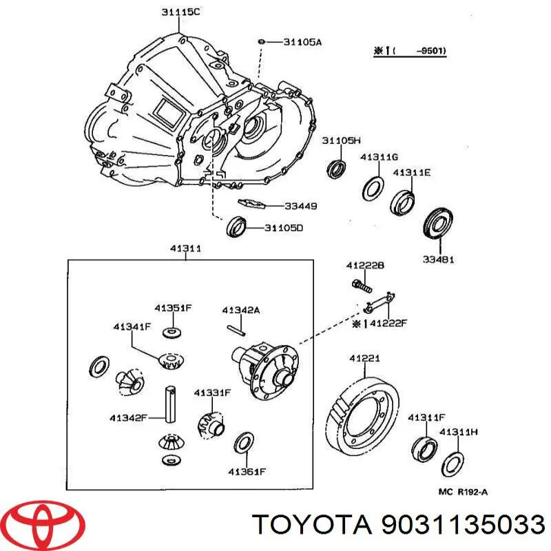 Купити 9031135033 Toyota Сальник АКПП/КПП, вихідного/вторинного валу