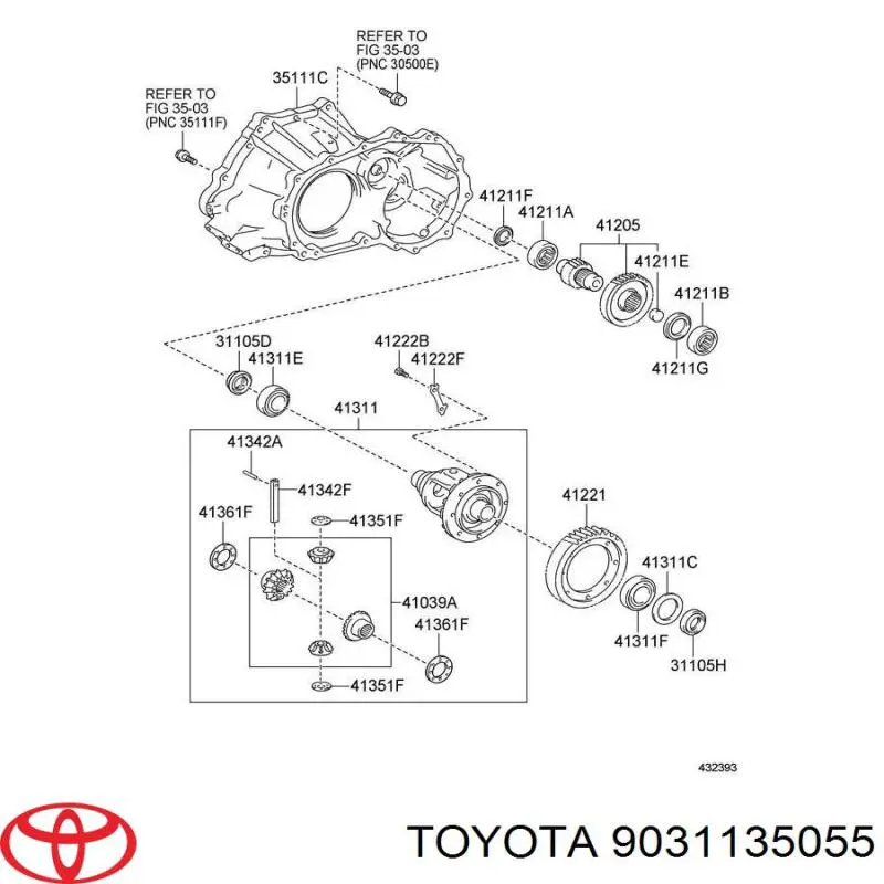 Сальник піввісі переднього моста, правою Toyota 9031135055 ціна, від 5.16 USD